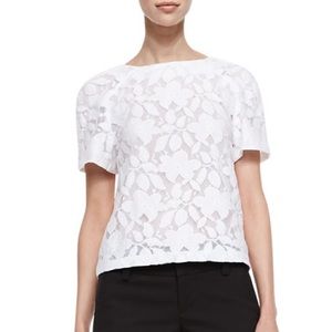 Alice and Olivia Edi floral lace blouse
